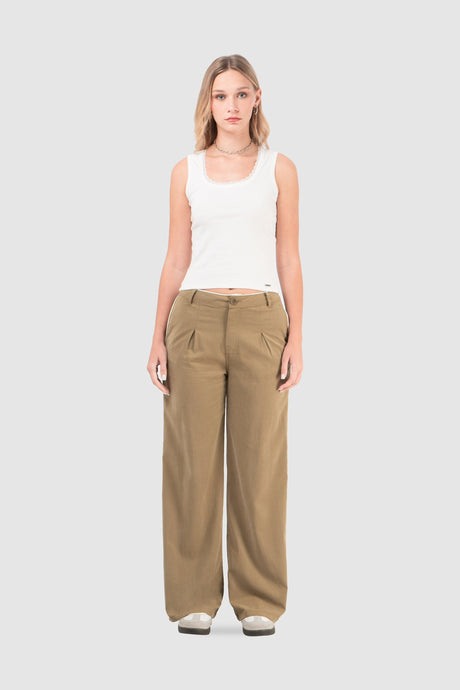 Pantalón Recto Argens PANTALONES NOW Verde XS 