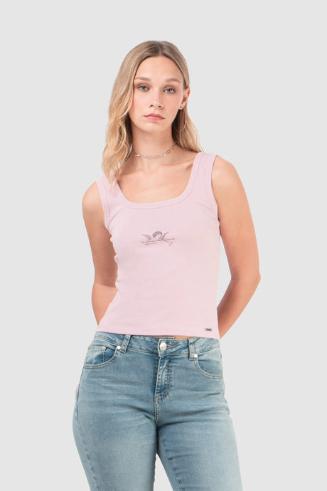 Tank Slim Fit Disson POLOS NOW Rosado Claro XS 