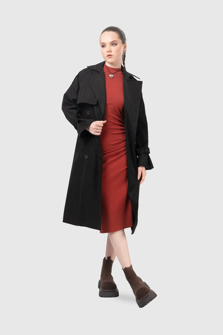 Gabardina Larga Kaly ABRIGOS NOW Negro XS 