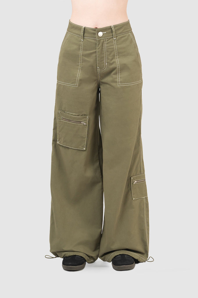 Pantalón Wide Leg Isis PANTALONES NOW Verde Claro XS 