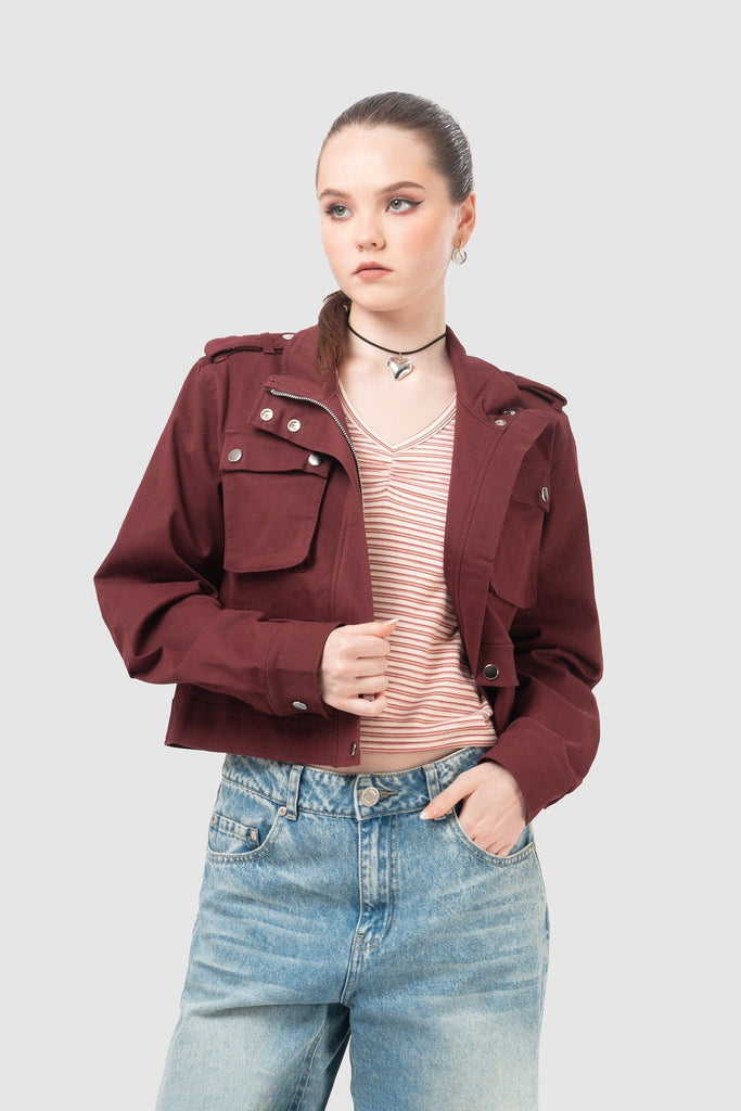 Casaca Crop Fit Hancox CASACAS NOW Vino XS 
