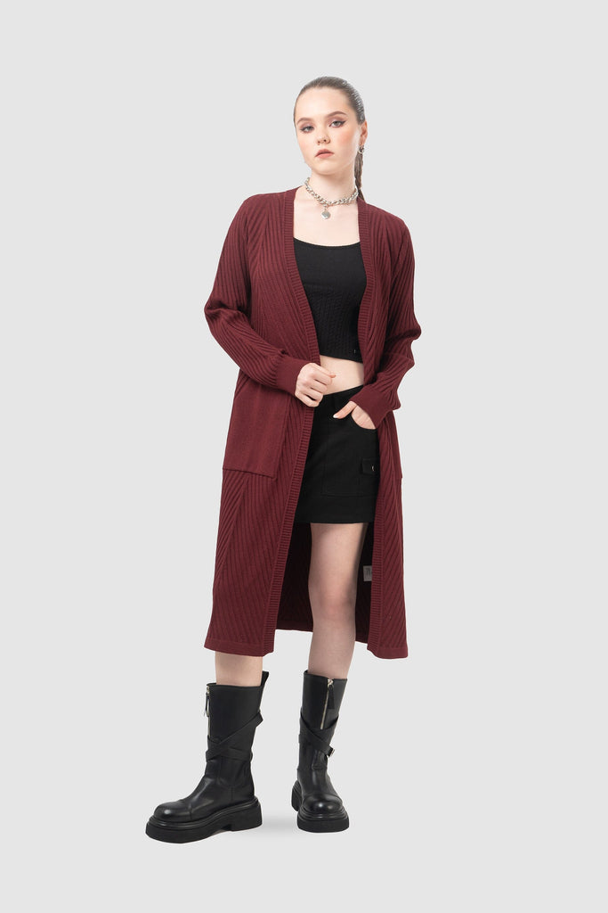 Cardigan Oversize Fit Wid CHOMPAS NOW Vino S 