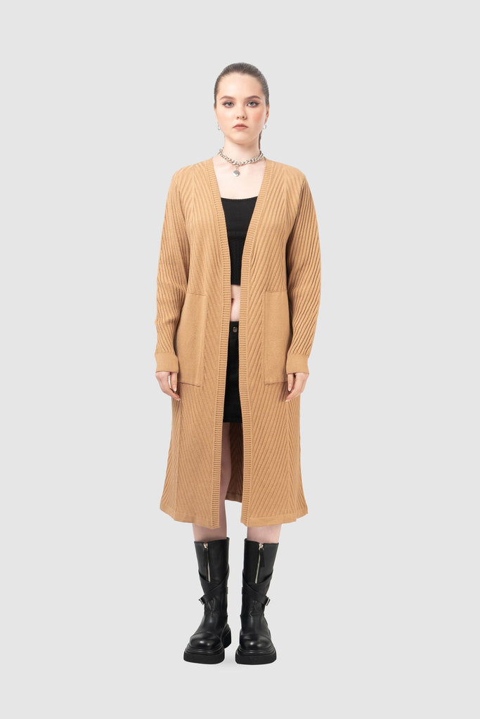 Cardigan Oversize Fit Wid CHOMPAS NOW Camel S 