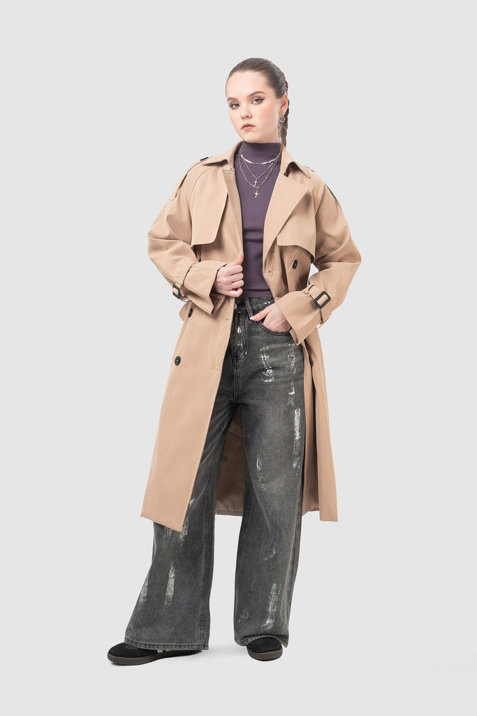 Gabardina Larga Kaly ABRIGOS NOW Beige XS 