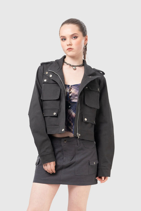 Casaca Crop Fit Hancox CASACAS NOW Plomo XS 