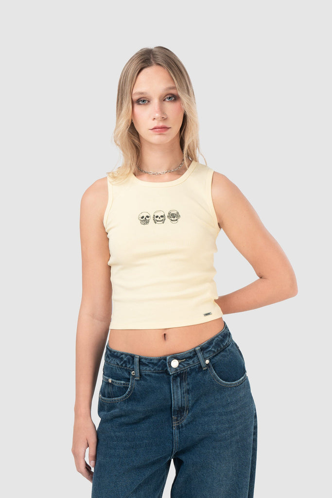 Tank Slim Fit Hemmi CROPTOPS NOW Amarillo Claro XS 
