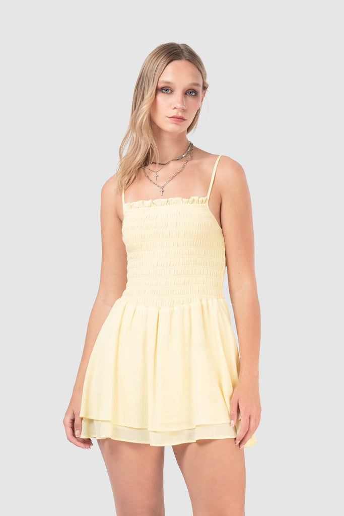 Mini Vestido Teri VESTIDOS NOW Amarillo Claro XS 