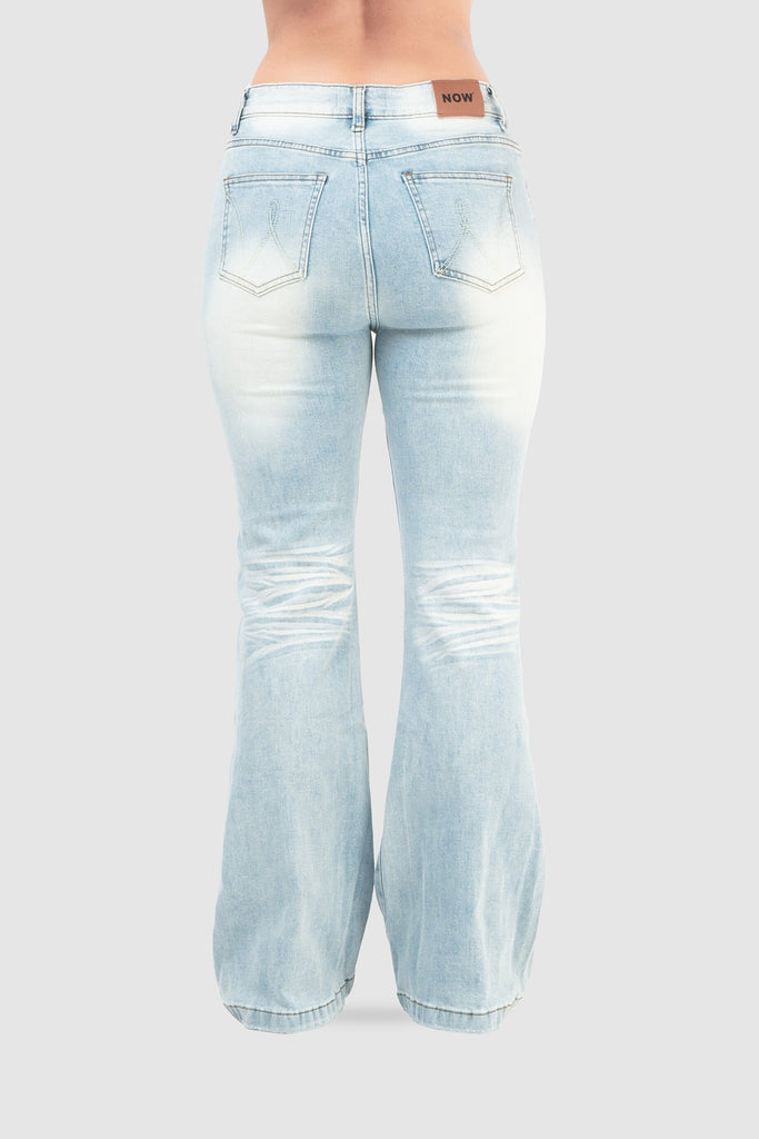 Pantalón Flare Fit Denim South PANTALONES NOW Celeste S 