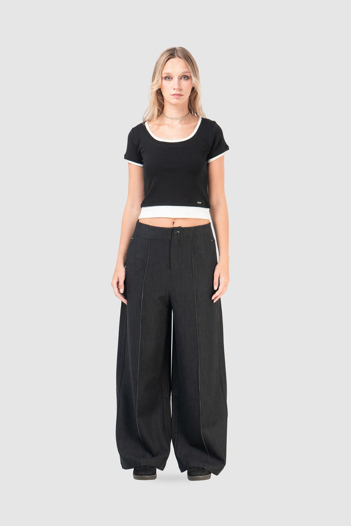 Pantalón Wide Leg Fit Soho PANTALONES NOW Negro S 