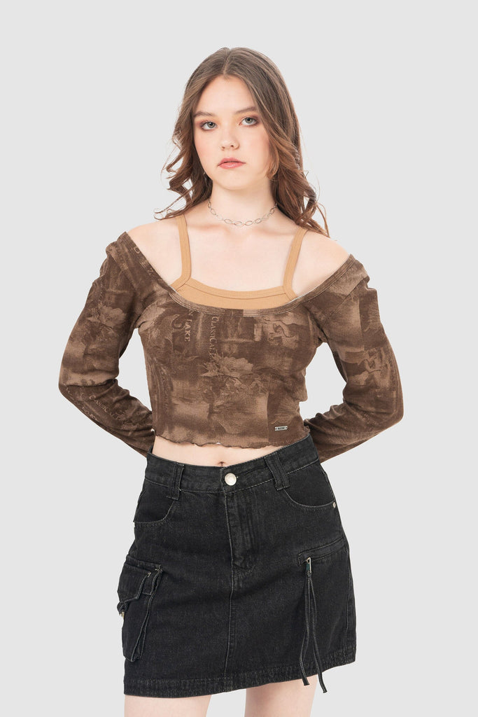 Croptop Alessandria CROPTOPS NOW Marrón S 