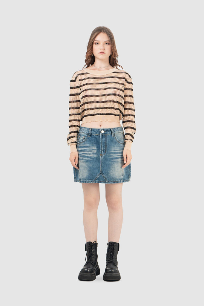 Chompa Croptop Fit Lazy CHOMPAS NOW Beige Claro S 