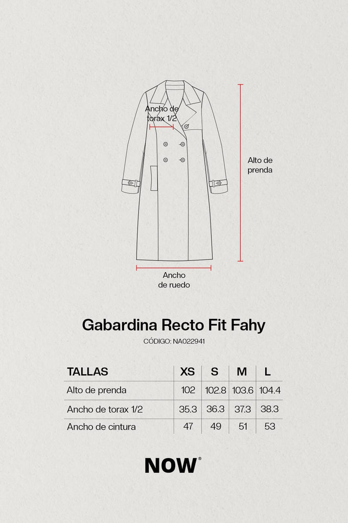 Gabardina Recto Fit Fahy ABRIGOS NOW 
