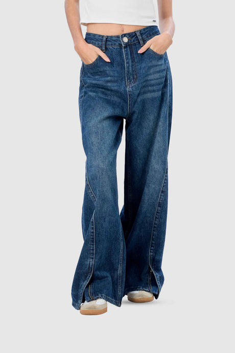 Pantalon Wide Leg Bloom PANTALONES NOW Azul XS 