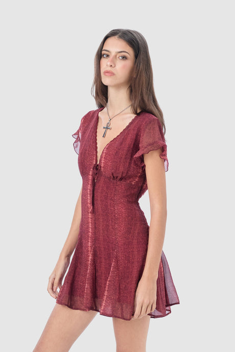 Mini Vestido Sitka VESTIDOS NOW Vino XS 