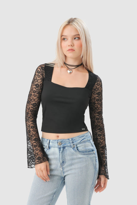 Blusa Slim Fit Riot BLUSAS NOW Negro XS 