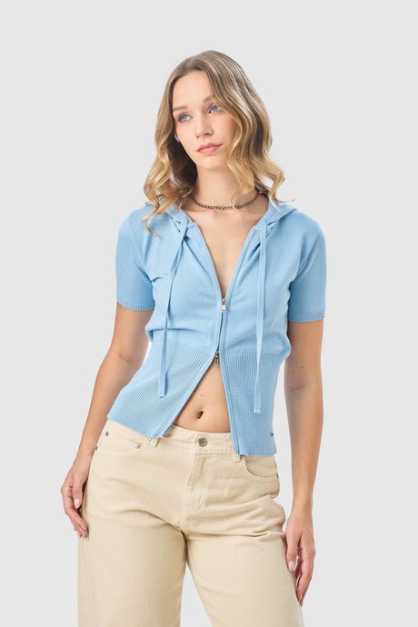 Top Slim Lexi M/C C/Capucha CROPTOPS NOW Celeste X Small 