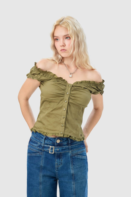 Blusa Slim Fit Arvik BLUSAS NOW Verde X Small 