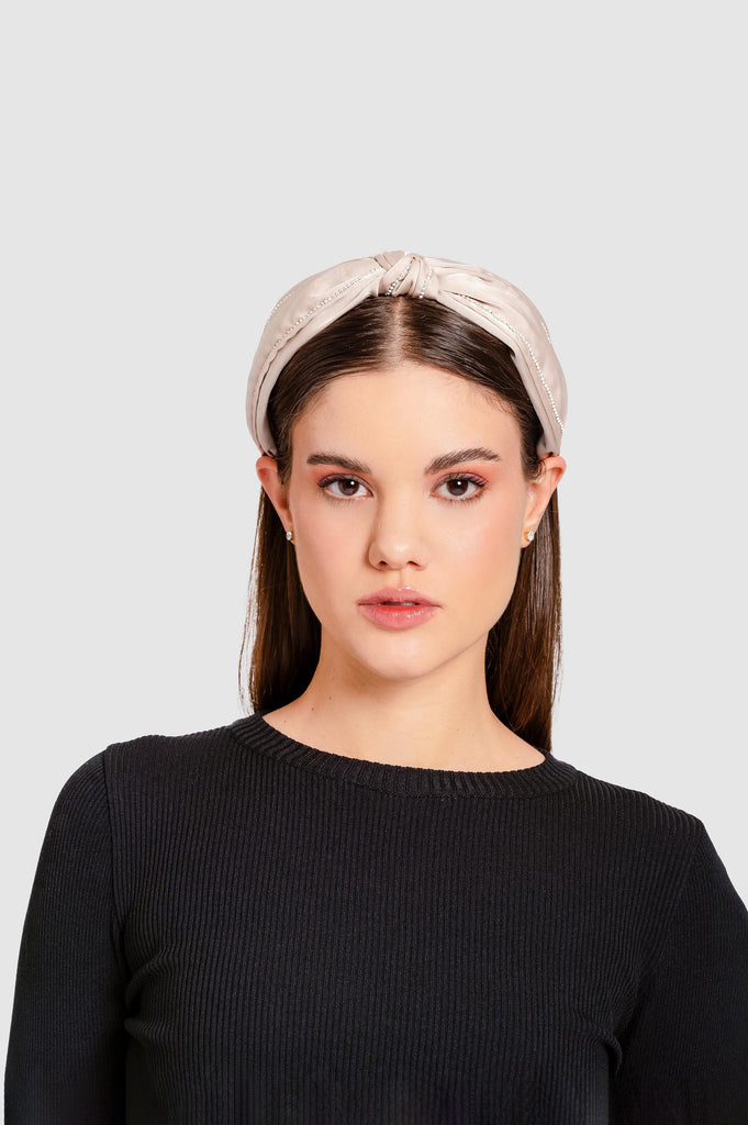 Vincha de Arco Mini Pearls VINCHAS NOW Beige Claro 