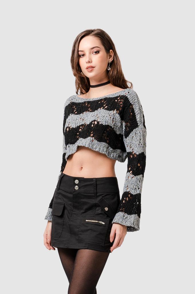 Sweater Crop Scarlatta CHOMPAS NOW Gris XS 