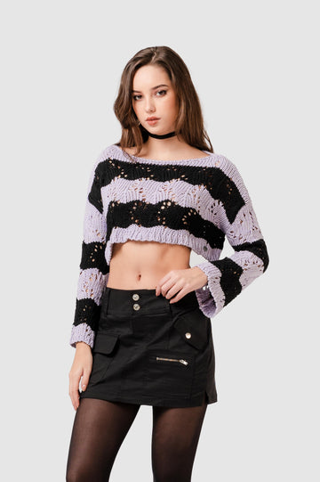 Sweater Crop Scarlatta CHOMPAS NOW Morado XS 