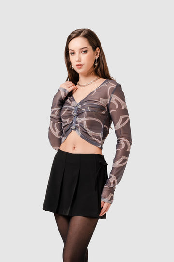 Top Broklyn M/Larga Mesh CROPTOPS NOW Gris S 