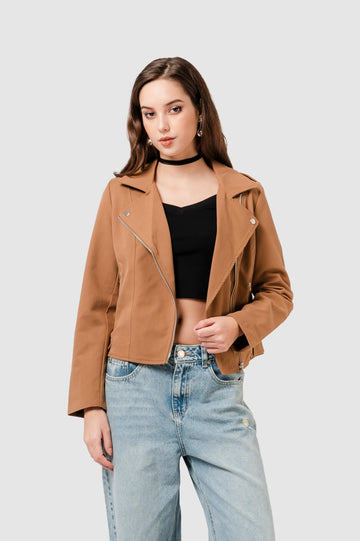 Casaca Biker Regular Belzer CASACAS NOW Camel XS 
