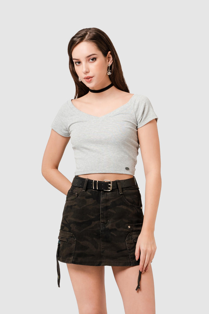 Polo Crop Bullock POLOS NOW Gris XS 