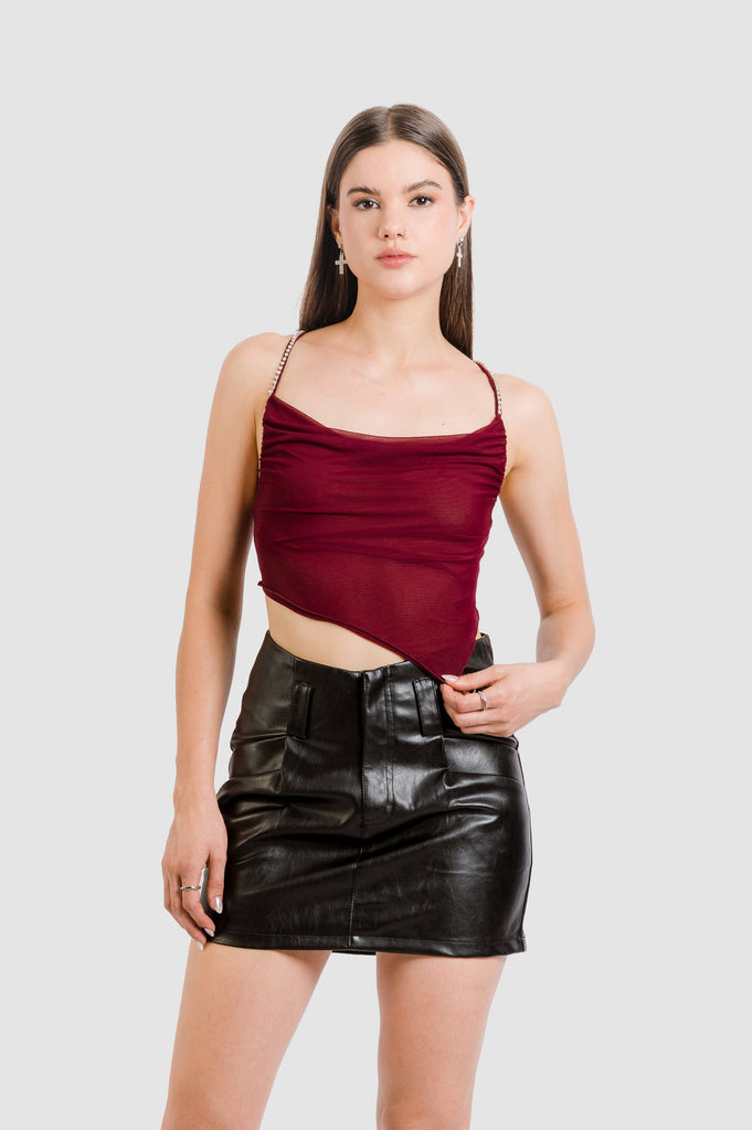 Blusa Crop Hook CROPTOPS NOW XS Vino 