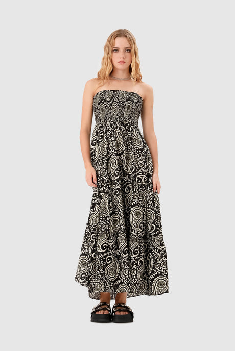 Maxi Vestiido Myrtos VESTIDOS NOW Negro XS 