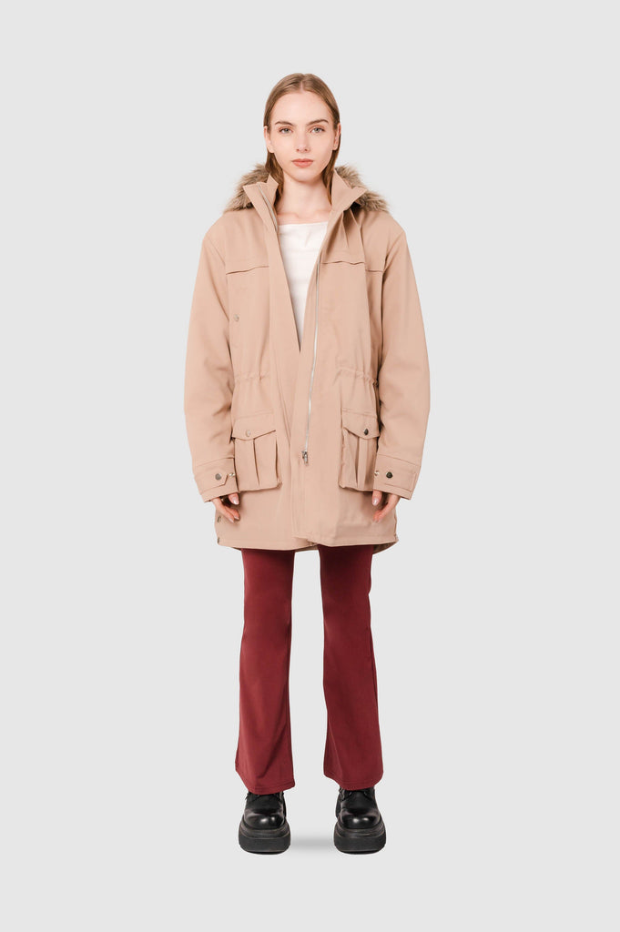 Parka Oversize Fit Moss ABRIGOS NOW Beige Claro XS 