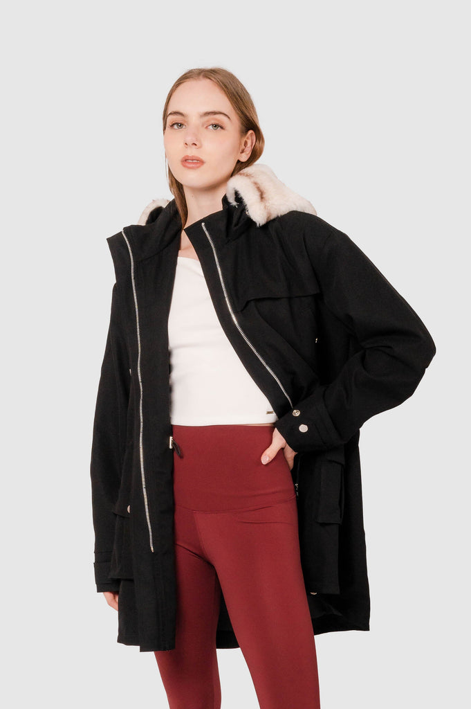 Parka Oversize Fit Moss ABRIGOS NOW Negro XS 