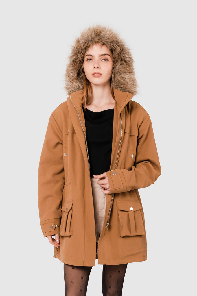 Parka Oversize Fit Moss ABRIGOS NOW Camel S 