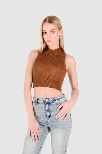 Crop Tejido Atlanta CROPTOPS NOW Marrón XS 