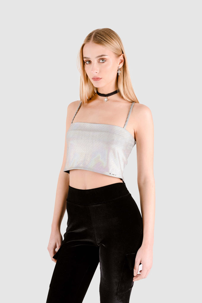 Croptop Lucy CROPTOPS NOW Plateado XS 